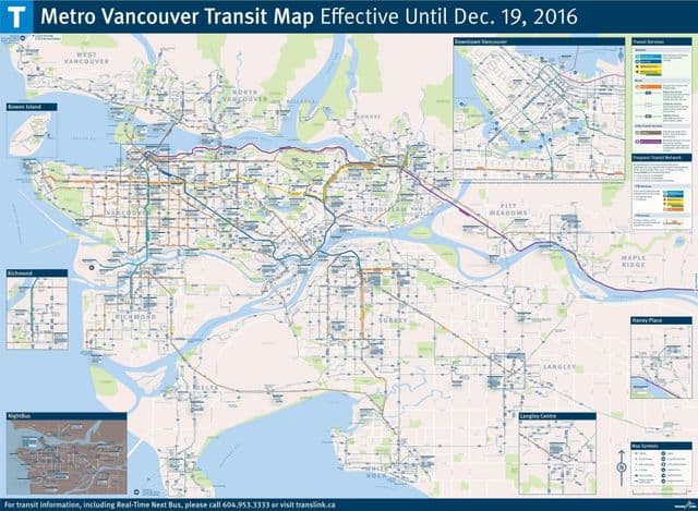 Mapa de la estación de autobuses de Vancouver