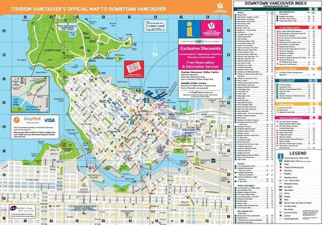 Mapa del centro de Vancouver