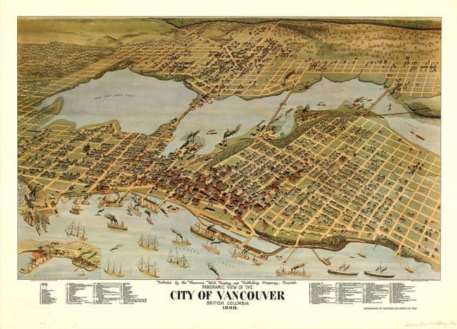 Mapa antiguo de Vancouver