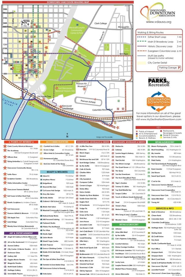 Mapa de los recorridos a pie de Vancouver