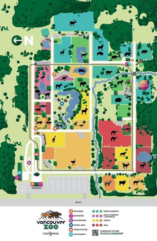 Mapa del parque zoológico de Vancouver