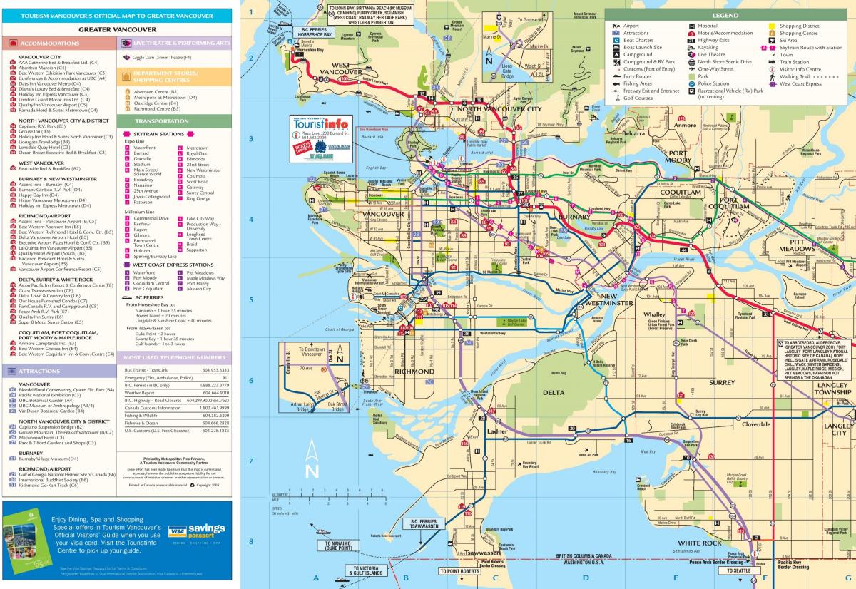 Mapa de carreteras de Vancouver
