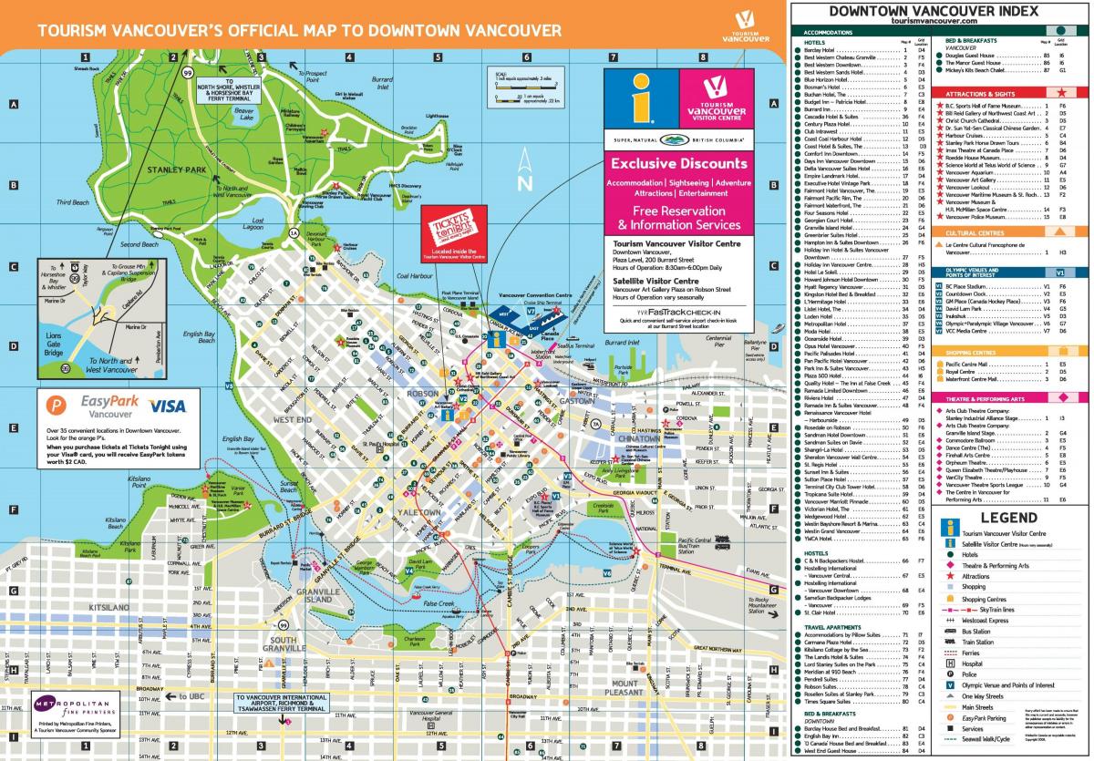 Mapa del centro de Vancouver